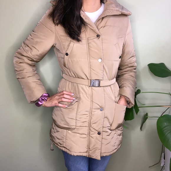 MaxMara Jackets & Blazers - MaxMara Belted Down Puffer Coat Jacket Tan 4 Puffy